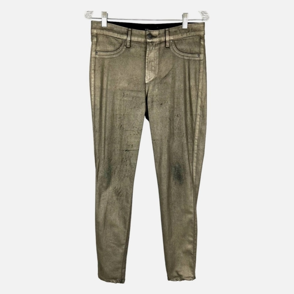 Vizcaino Metallic Bronze Shimmery Coated Skinny Jeans